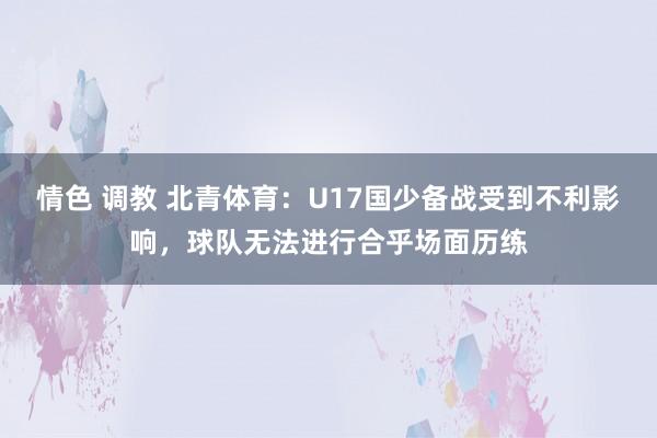 情色 调教 北青体育：U17国少备战受到不利影响，球队无法进行合乎场面历练